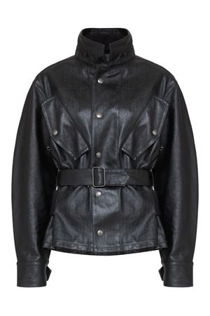 Giacca cerata in cotone nero MAISON MARGIELA | S51AM0504M35599900